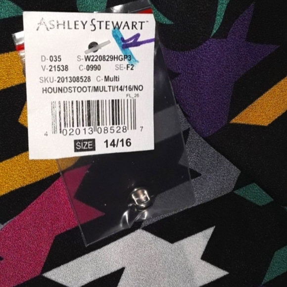 ✅Ashley Stewart's Houndstooth Multicolored Top✅ - Picture 3 of 6